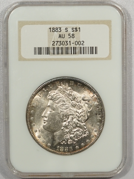 New Certified Coins 1883-S MORGAN DOLLAR – NGC AU-58 FATTY & PREMIUM QUALITY!