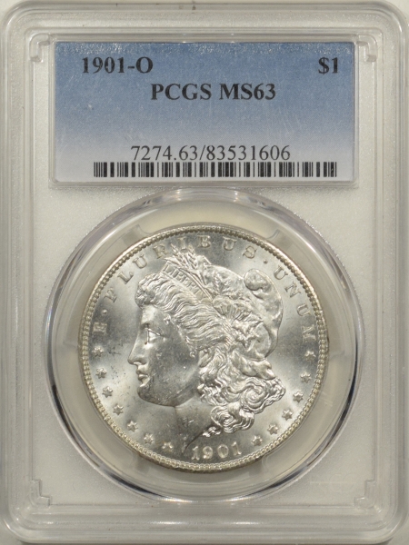 New Certified Coins 1901-O MORGAN DOLLAR – PCGS MS-63 BLAST WHITE