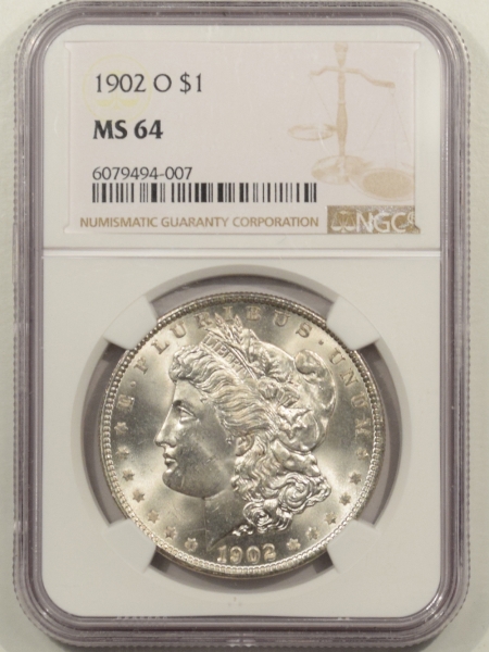 New Certified Coins 1902-O MORGAN DOLLAR – NGC MS-64 WHITE, PQ & NEAR GEM