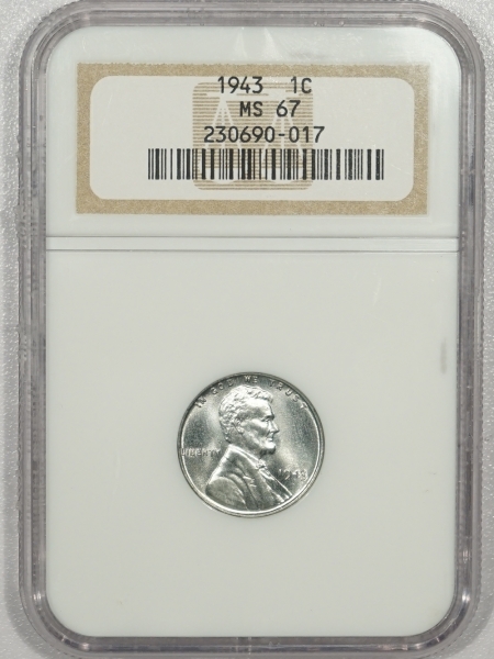 New Certified Coins 1943 LINCOLN STEEL CENT – NGC MS-67