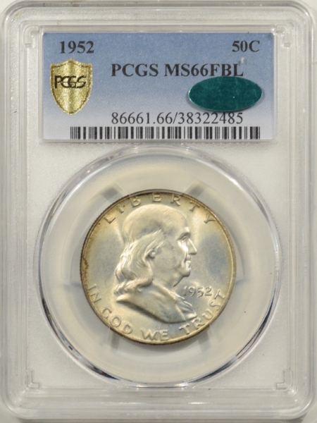 New Certified Coins 1952 FRANKLIN HALF DOLLAR – PCGS MS-66 FBL CAC APPROVED!