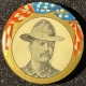 Pre-1920 1904 3 1/2″ TEDDY ROOSEVELT SEPIA PHOTO CAMPAIGN BUTTON, LARGE FORMAT & NR-MINT!