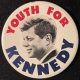 Post-1920 SCARCE “LEADERS OF OUR COUNTRY” JFK JUGATE 3 1/2″ BUTTON, R/W/B, GRAPHIC & MINT