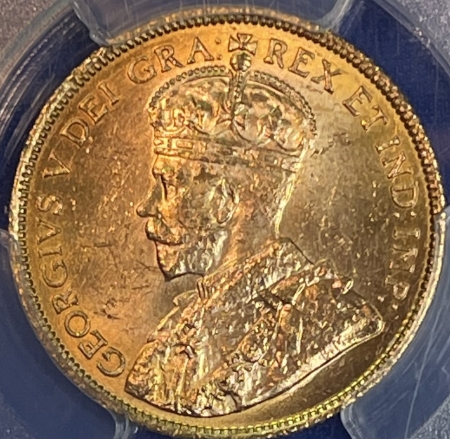 New Certified Coins 1914 $5 CANADIAN GOLD RESERVE – PCGS MS-63