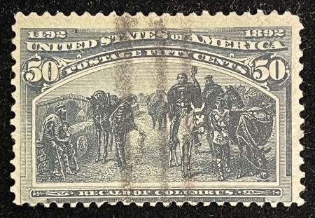 U.S. Stamps SCOTT #240 50C – SLATE BLUE, USED, FINE! CATALOG VALUE $175!