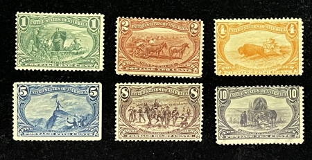 U.S. Stamps SCOTT #285-290 – SMALL FAULTS THROUGHOUT, YET BRIGHT COLORS! CATALOG VALUE $340!