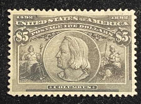 U.S. Stamps SCOTT #245 $5 BLACK, UNUSED OG, PF CERT (SEE NOTES ON CERT), VF APPEAR-CAT $1150