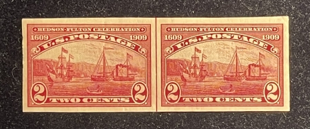 U.S. Stamps SCOTT #373 2c CARMINE, IMPERF LINE PAIR, MOG, FRESH COLOR, CAT $42.50 (W/O LINE)