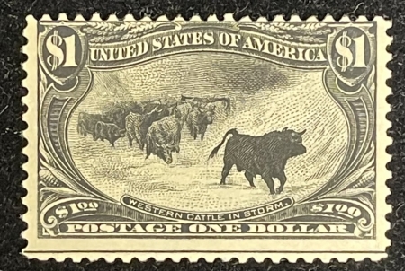 U.S. Stamps SCOTT #292 1$ – MOG! HORIZION CREASE, AVG CENTERING, FRESH! CATALOG VALUE $1500!