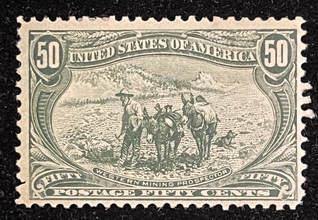 U.S. Stamps SCOTT #291 50C – SAGE, MOG, 2 HRs, FINE! CATALOG VALUE $600!