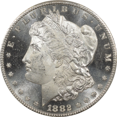 Morgan Dollars 1882-CC MORGAN DOLLAR, PCGS MS-64 DMPL, BLACK & WHITE NEAR-GEM W/ A GREAT LOOK!)