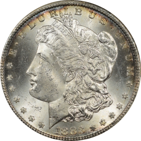 Morgan Dollars 1883-CC MORGAN DOLLAR, ANACS MS-64, WHITE & LUSTROUS NEAR-GEM, OWH & ATTRACTIVE!