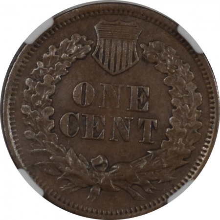 New Certified Coins 1867 INDIAN CENT NGC AU-50, SMOOTH CHOCOLATE BROWN