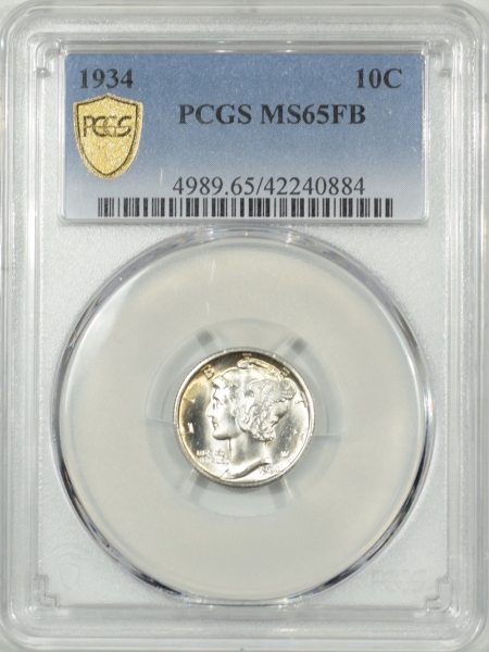 New Certified Coins 1934 MERCURY DIME – PCGS MS-65 FB FRESH, PRETTY & PREMIUM QUALITY!