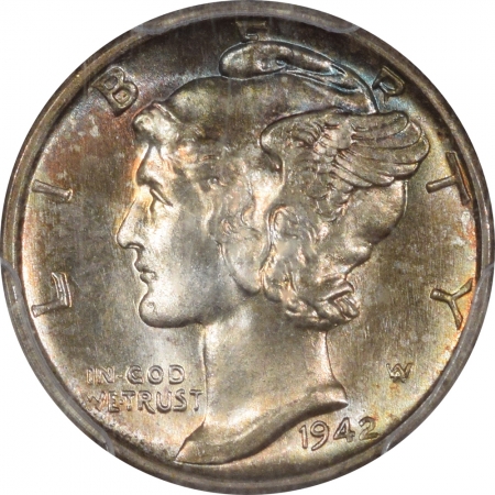New Certified Coins 1942-S MERCURY DIME – PCGS MS-66 FB PRETTY!