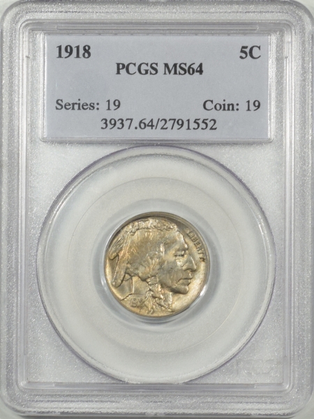 New Certified Coins 1918 BUFFALO NICKEL – PCGS MS-64