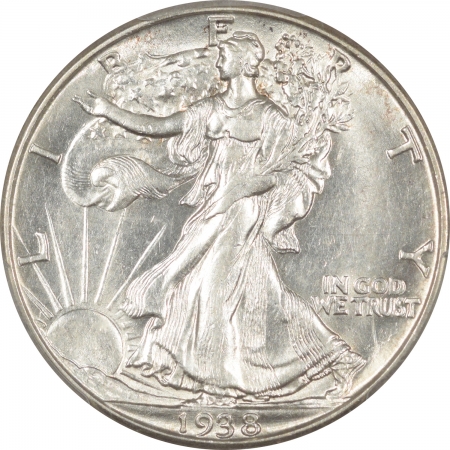 New Certified Coins 1938-D WALKING LIBERTY HALF DOLLAR – PCGS AU-58, BLAST WHITE