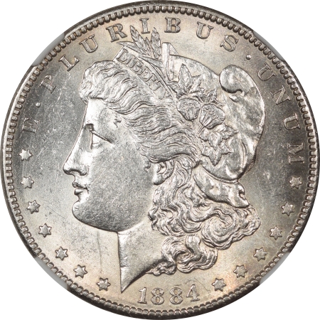 New Certified Coins 1884-S MORGAN DOLLAR – NGC AU-55 BLAST WHITE!