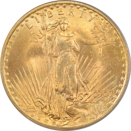 New Certified Coins 1907 $20 ST GAUDEN GOLD DOUBLE EAGLE – PCGS MS-65