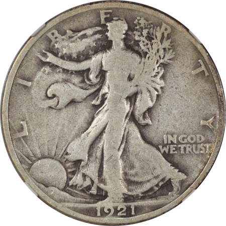 New Certified Coins 1921 WALKING LIBERTY HALF DOLLAR – NGC VG-10