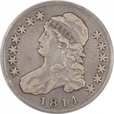 New Certified Coins 1814 CAPPED BUST HALF DOLLAR – PCGS VF-30, SMOOTH & PLEASING