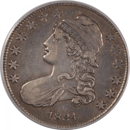 New Certified Coins 1834 CAPPED BUST HALF DOLLAR, SMALL DATE, SMALL LETTERS, PCGS XF-40
