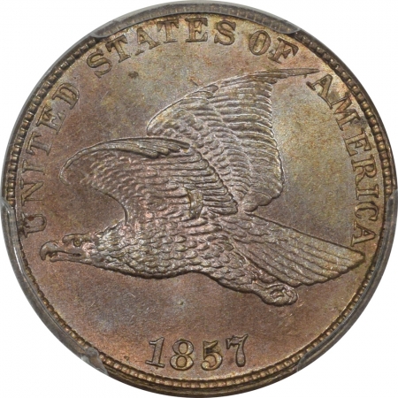 New Certified Coins 1857 FLYING EAGLE CENT PCGS MS-64+