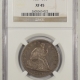 New Certified Coins 1858-S LIBERTY SEATED HALF DOLLAR PCGS VF-35, REALLY PLEASING, TOUGH DATE!