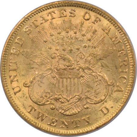 New Certified Coins 1873 $20 LIBERTY GOLD – OPEN 3 – PCGS MS-60