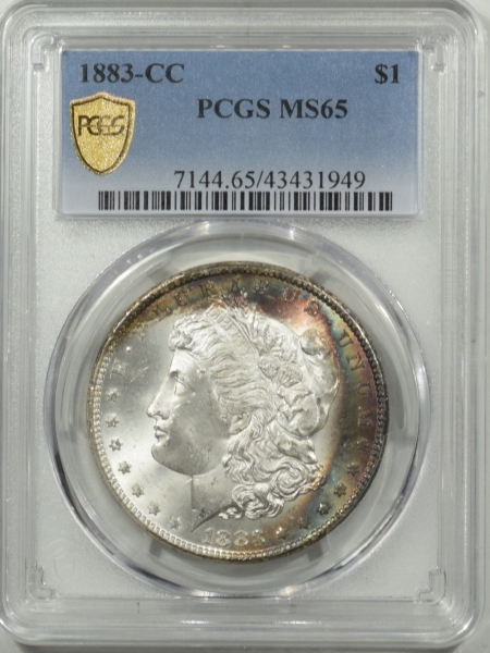 New Certified Coins 1883-CC MORGAN DOLLAR PCGS MS-65, REALLY PRETTY GEM!