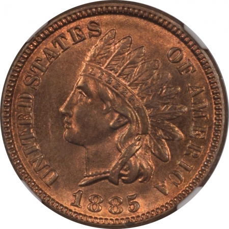 U.S. Certified Coins 1885 INDIAN CENT NGC MS-65 RB, REALLY PRETTY, PQ!