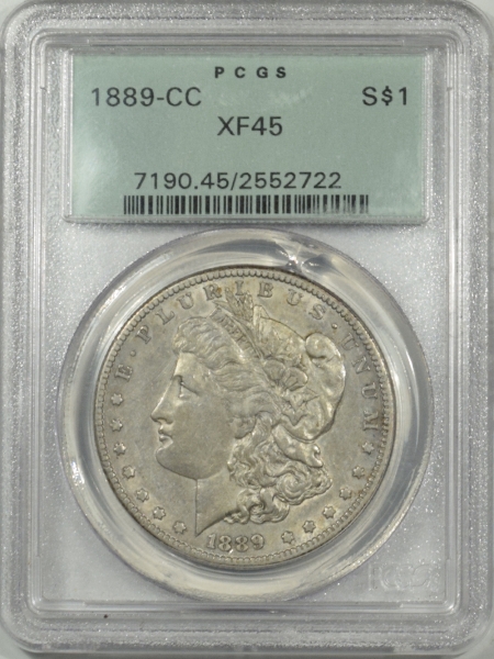 New Certified Coins 1889-CC MORGAN DOLLAR PCGS XF-45, OGH!