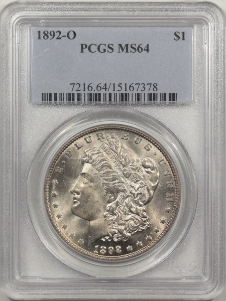 New Certified Coins 1892-O MORGAN DOLLAR PCGS MS-64