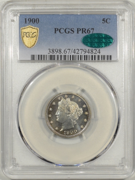 New Certified Coins 1900 PROOF LIBERTY NICKEL – PCGS PR-67, GORGEOUS & PREMIUM QUALITY CAC APPROVED!