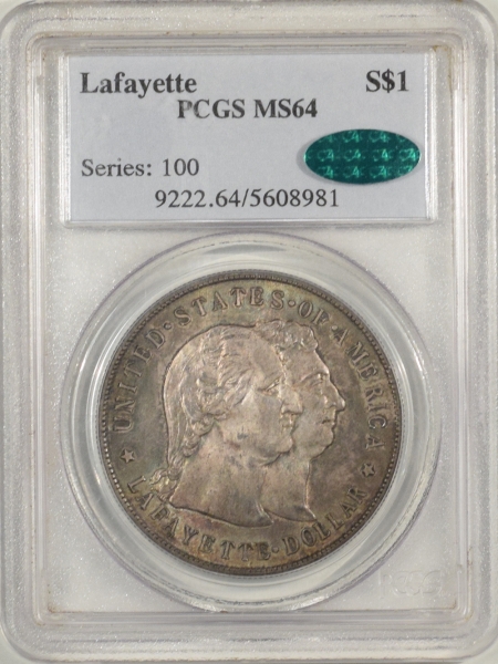 New Certified Coins 1900 LAFAYETTE COMMEMORATIVE DOLLAR PCGS MS-64, CAC, REALLY PRETTY & NEARLY GEM!