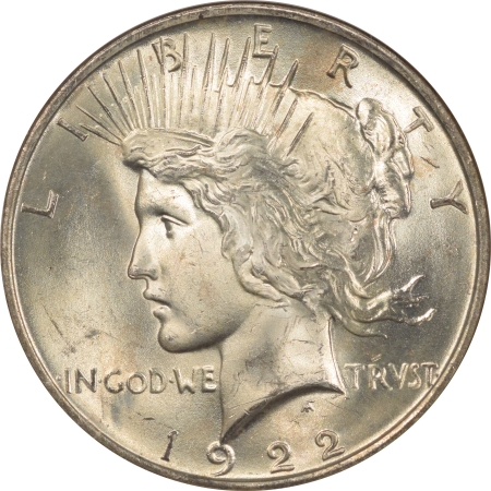 New Certified Coins 1922 PEACE DOLLAR ANACS MS-64, SMALL WHITE HOLDER, PQ++!