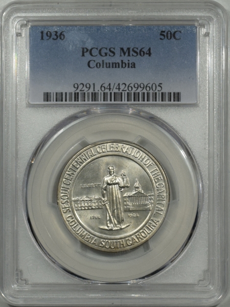 New Certified Coins 1936 COLUMBIA COMMEMORATIVE HALF DOLLAR PCGS MS-64 WHITE
