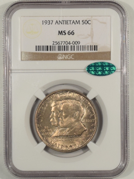 New Certified Coins 1937 ANTIETAM COMMEMORATIVE HALF DOLLAR NGC MS-66, FRESH & PQ!