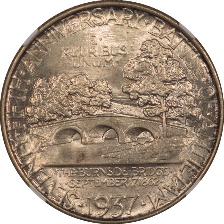New Certified Coins 1937 ANTIETAM COMMEMORATIVE HALF DOLLAR NGC MS-66, FRESH & PQ!