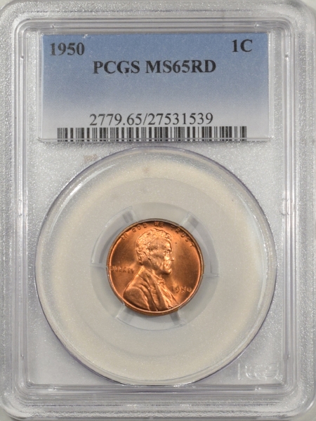 New Certified Coins 1950 LINCOLN CENT – PCGS MS-65 RD