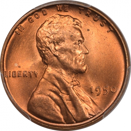 New Certified Coins 1950 LINCOLN CENT – PCGS MS-65 RD