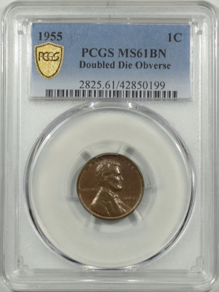 New Certified Coins 1955 LINCOLN CENT DOUBLED DIE OBVERSE 1955/55 DDO – PCGS MS-61 BN
