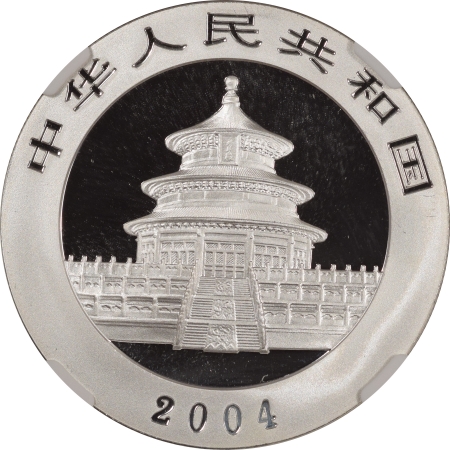New Certified Coins 2004 CHINA 10 YUAN 1 OZ .999 SILVER PANDA, NGC MS-69