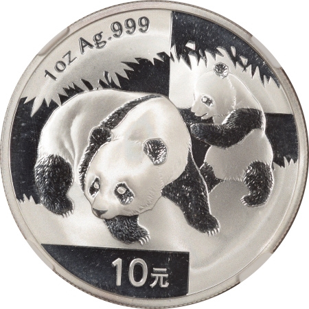 New Certified Coins 2008 CHINA 10 YUAN 1 OZ .999 SILVER PANDA, NGC MS-67
