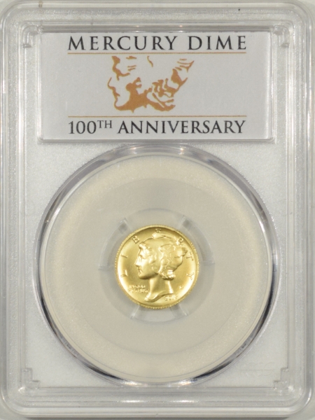 New Certified Coins 2016-W 1/10 OZ GOLD CENTENNIAL MERCURY DIME .999 – PCGS SP-70 FIRST STRIKE 100TH