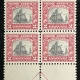 U.S. Stamps SCOTT #620 2c NORSE AMERICAN, CARMINE/BLACK, 2 BLOCKS OF 4, MOG NH, VF+, CAT $48
