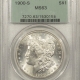 New Certified Coins 1900-O/CC MORGAN DOLLAR NGC MS-62, GORGEOUS COLOR & PQ!
