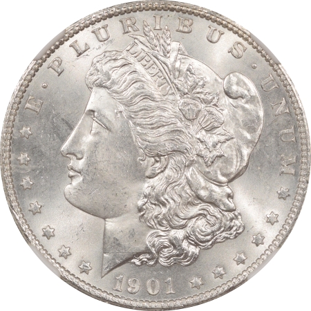 New Certified Coins 1901-S MORGAN DOLLAR NGC MS-65, SNOW WHITE GEM!