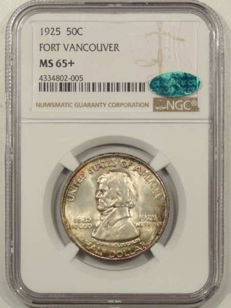 New Certified Coins 1925 VANCOUVER COMMEMORATIVE HALF DOLLAR NGC MS-65+ CAC, REALLY PRETTY & PQ!