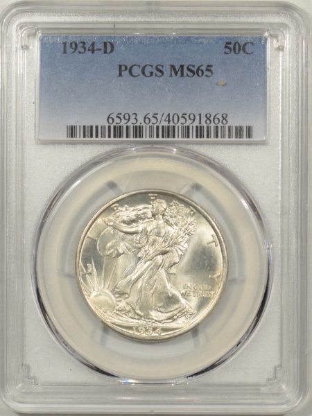 New Certified Coins 1934-D WALKING LIBERTY HALF DOLLAR – PCGS MS-65